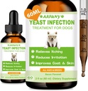 Natürliche Hefe Infektion Behandlung für Hunde | 60ML Unterstützt gesunde Itch Relief | Hund Hefe Ohr Infektion Behandlung | Hundeentzündung Relief, Allergie Relief & Haut Itch Relief | 2 fl oz, Bacon Flavor