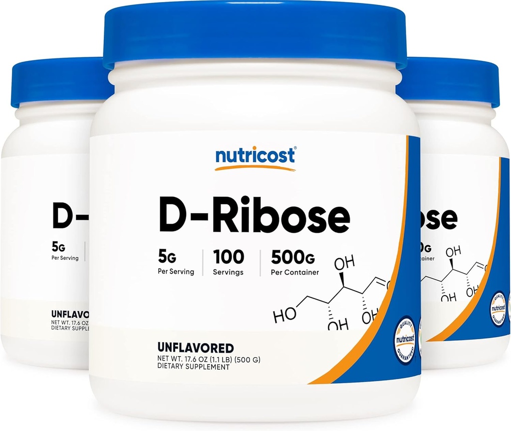 Nutricost D-Ribose Pulver 500 Gramm - 5000mg Pro Servieren, Non-GMO (500 G (3 Pack))