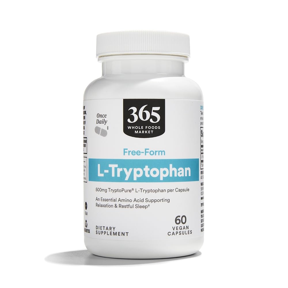 365 par Marché des aliments entiers, L-Tryptophane libre 500mg, Vegan, 60 capsules