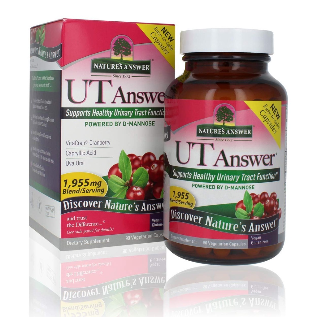 Risposta UT della natura con D-Mannose 1955mg 90-Count | Supporto del tratto urinario e della vescica | Detox naturale | Gluten-Free, Vegan, Kosher | Single Count