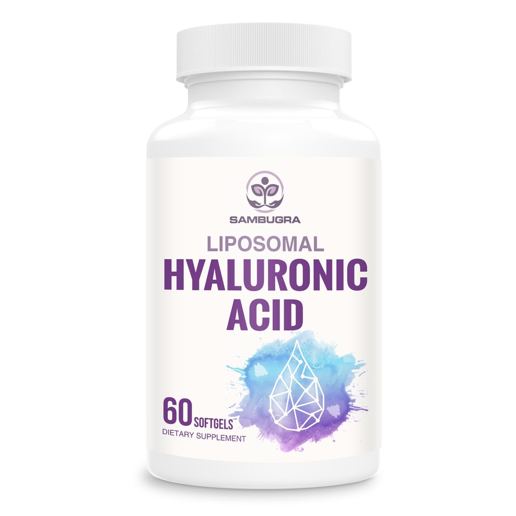 Liposomale Hyaluronsäure 1000mg, hohe BioverfügbarkeitHyaluronsäurekapseln, Nahrungsergänzungsunterstützung Haut und Knochen, 60 Kapseln