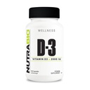 NutraBio Vitamin D (2000 IU), Immununterstützung - 90 pflanzliche Kapseln