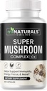 MINATURALS Mushroom Complex Capsule - Lion's Mane, Reishi, Cordyceps, Chaga, Turkey Tail, Maitake - Supplement Real Fruiting Body - 10 in 1