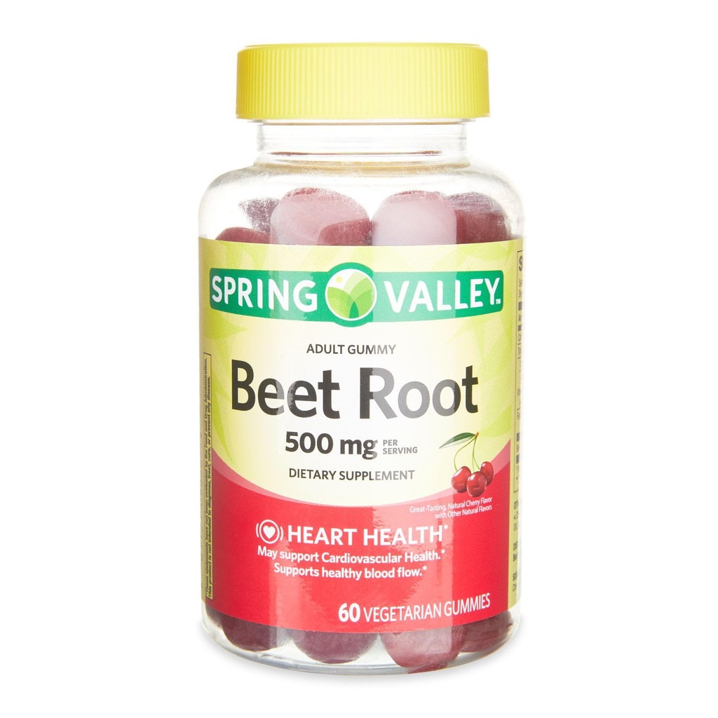IKJ Beetroot Integratore alimentare Gummies, Ciliegia, 500 mg, 60 Conte