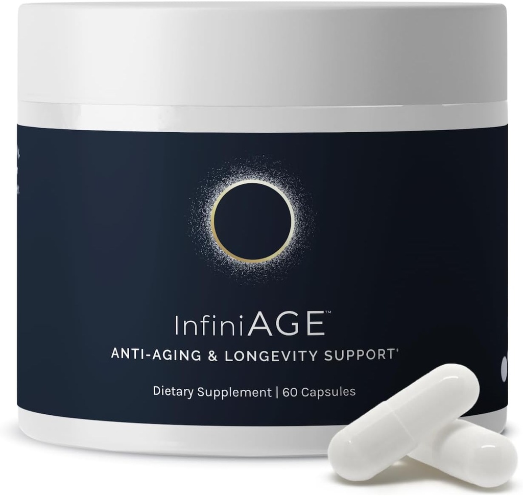 InfiniWell InfiniAge Longevity Supplements - Advanced Cellular Health Supplements mit Lutein, N-Acetyl Cystein (NAC) & Low Dose Zinc - unterstützen Nährstoff Sensing & Mitochondrial Health (30 Kapseln)