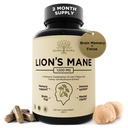 Capsules de complément de la Mane de Lions avec la queue de dinde – Nootropic Brain Fog, Focus, Memory, Nerve Function, & Immune Support Supplément – Non-GMO 1200 Mg Lions Mane Champignon Supplément, 120 Caps.