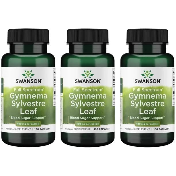 Swanson Full Spectrum Gymnema Sylvestre Leaf - Traditionelle Ayurvedische Kräuter - (100 Kapseln) 3 Pack