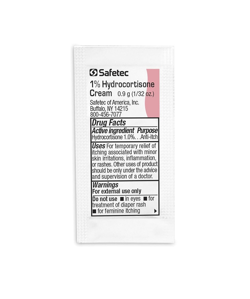 Safetec Hydrocortisone 1% Cream.9 g Beutel (Bulkpaket - 2000 Anzahl)