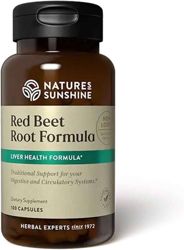 Natura Sunshine Red Beet Root Formula, 100 Capsule | Fornisce nutrienti vitali, Supporta il sistema ghiandolare, e Grande per il digiuno