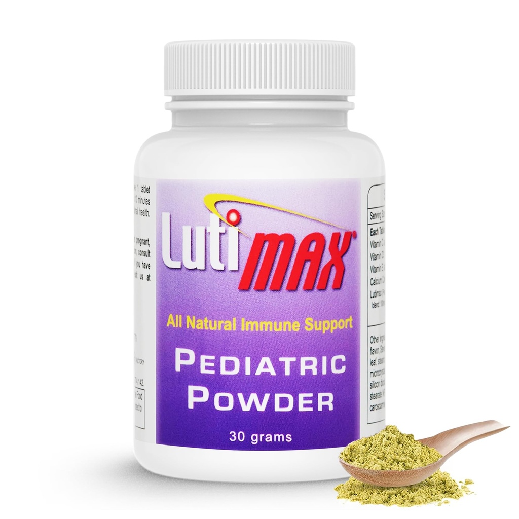 Lutimax Pediatric Powder Brain Supplement with Luteolin & Rutin - Kids Memory, Focus, Muscle & Immune Support Brain Supplements - Nootropic Antioxidants - 100 Servings