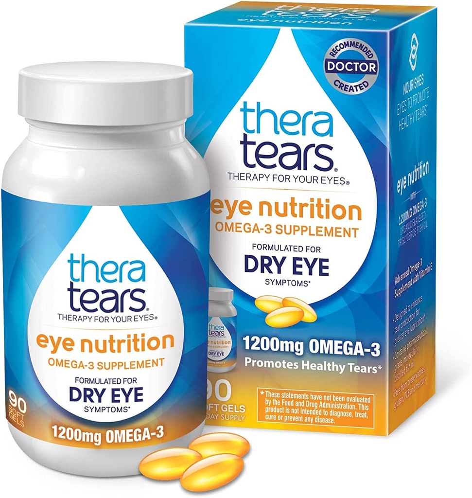 Theratears Nutrition 1200mg Omega-3 Supplemento 90 capsule (2 Confezione)