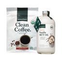 Natural Force Organic Clean Coffee + Creamy Vanilla MCT Oil Bundle – Flavored MCT Creamer & Mold & Mycotoxin Free Coffee – Non-GMO, Keto, Paleo und Vegan - 12 Oz Bag und 16 Oz Glasflasche
