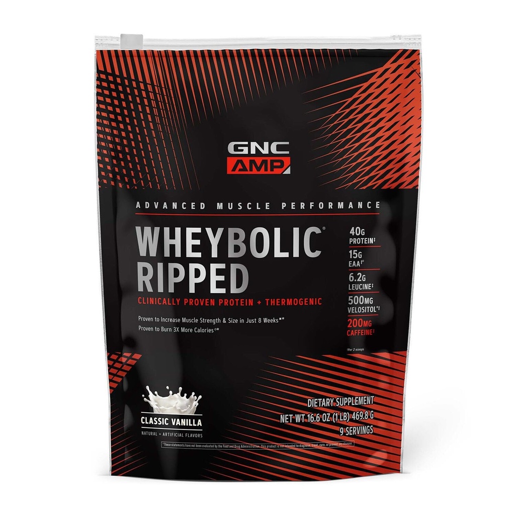 GNC AMP Wheybolic Ripped - Classic Vanilla (9 Serve)