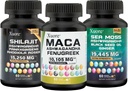 Bundle of Sea Moss,Shilajit, Maca, Black Seed Oil, Ashwagandha, Ginger, Shilajit, Rhodiola Rosea, Panax Ginseng, Maca Root, Fenugreek, Trifibranol100X,All in 1 Beilagen (1 Pack)