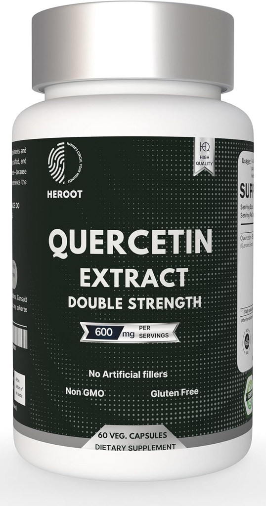 Capsules d'extrait de quercétine non-OGM, sans gluten, végétariens soutient l'énergie globale de la force sanitaire (120 capsules)
