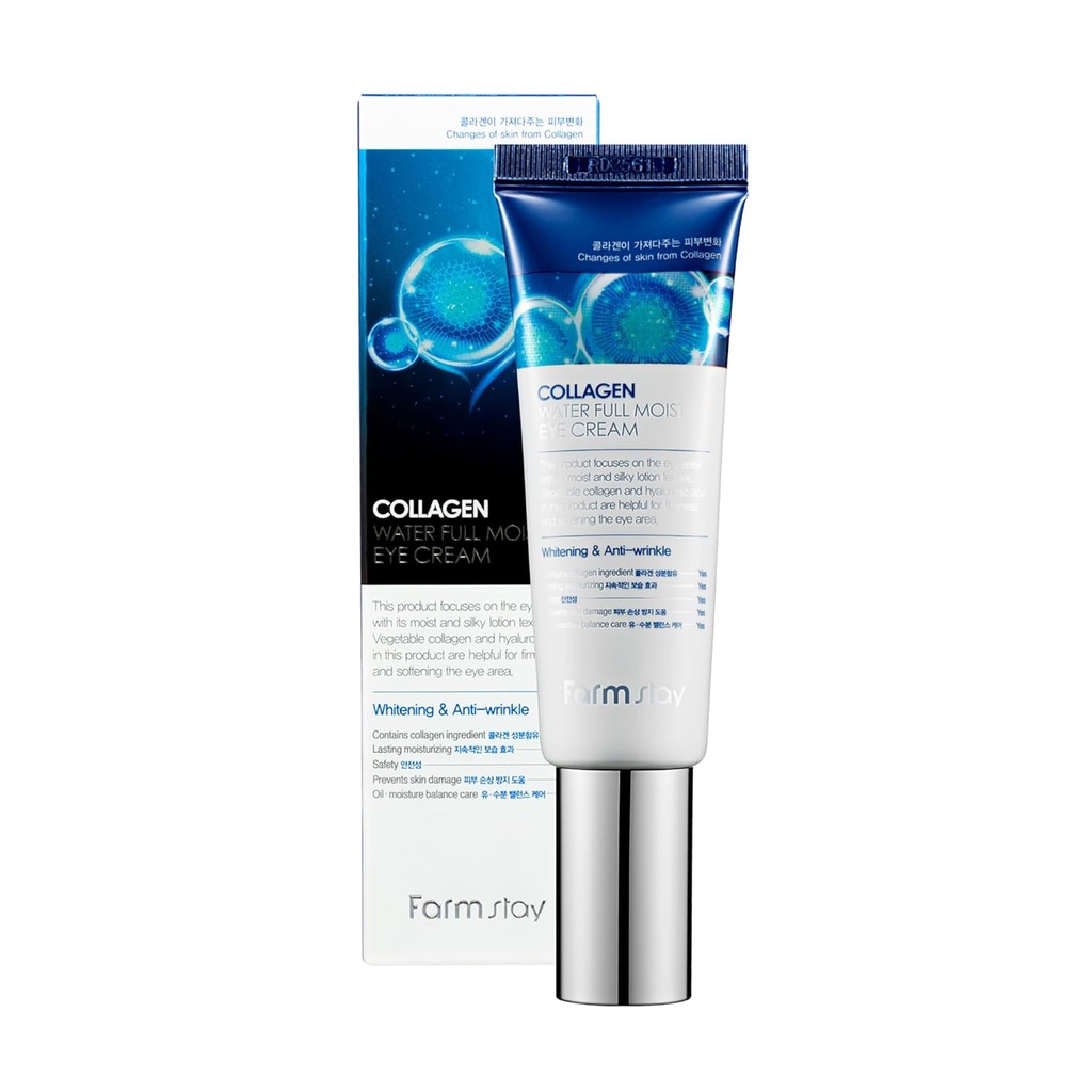 FARMSTAY Collagen Water Full Moist Eye Cream - Unter Augencreme für Falten und Fine Lines - Kämpfe Dark Circles - Kollagen für Haut - 1.69 Unze