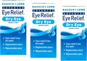 Bausch + Lomb Advanced Eye Relief, gouttes oculaires lubrifiantes pour les yeux secs, hydratant et apaisant, réapprovisionne les larmes pour le soulagement rapide, 0,5 Fl Oz