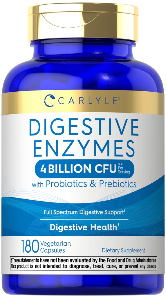 Enzymes digestives de Carlyle avec probiotiques et prébiotiques 180 Capsules