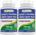 Best Naturals Acetyl L-Carnitin und Alpha Lipoic Acid 750 mg 120 Kapseln (120 Zähler (Pack von 2))