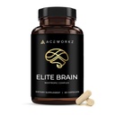 Elite Brain - Nootropic Supplement für Fokus, Gedächtnis und mentale Klarheit - Koffeinfreie natürliche Energie mit Löwenmähne, L-Theanin & Vitamin B Komplex (60 Kapseln)
