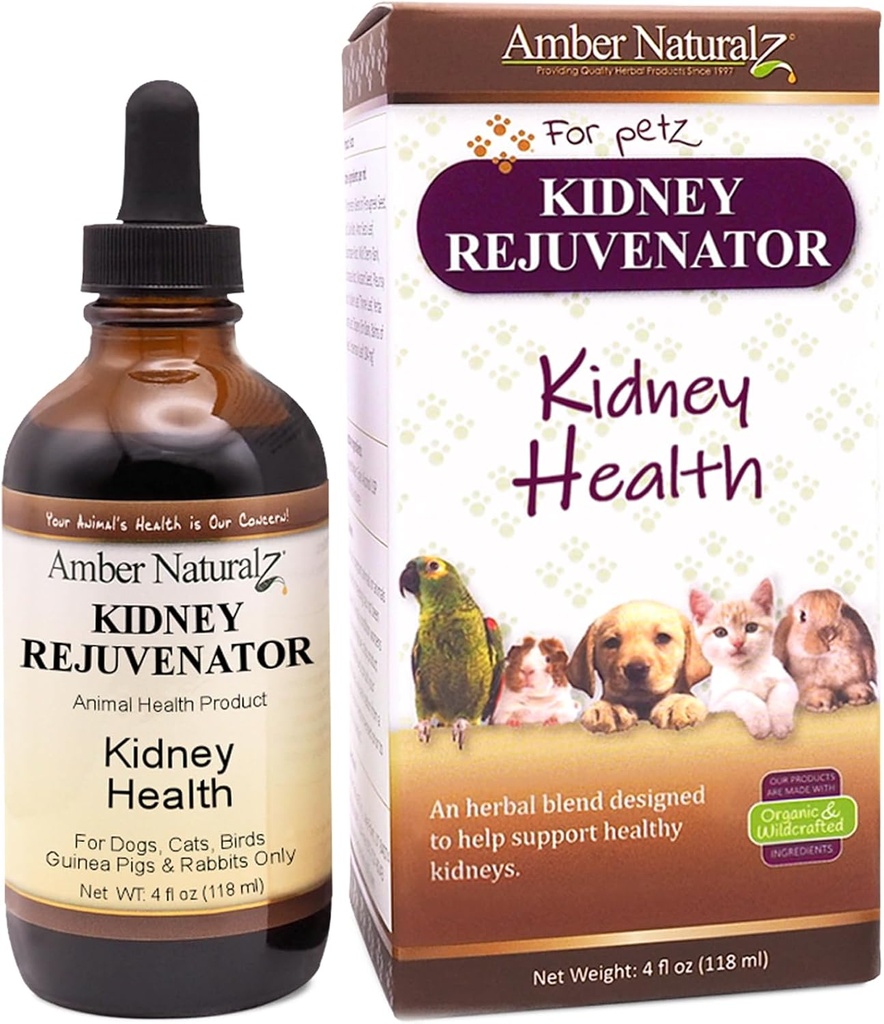 Amber NaturalZ Rejuvenator Supplément à base de plantes pour chiens, chats, oiseaux, lapins et cochons de Guinée