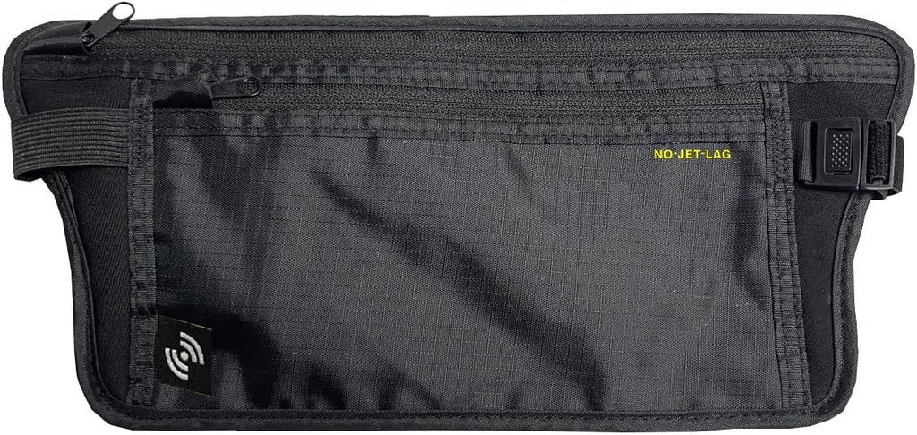 NO Jet Lag Travel Waist Pouch, Passport Holder für Reisen mit RFID Blocking-Technologie, versteckte Reisetasche, um Bargeld zu schützen, Kreditkarten, Telefone, Travel Essential