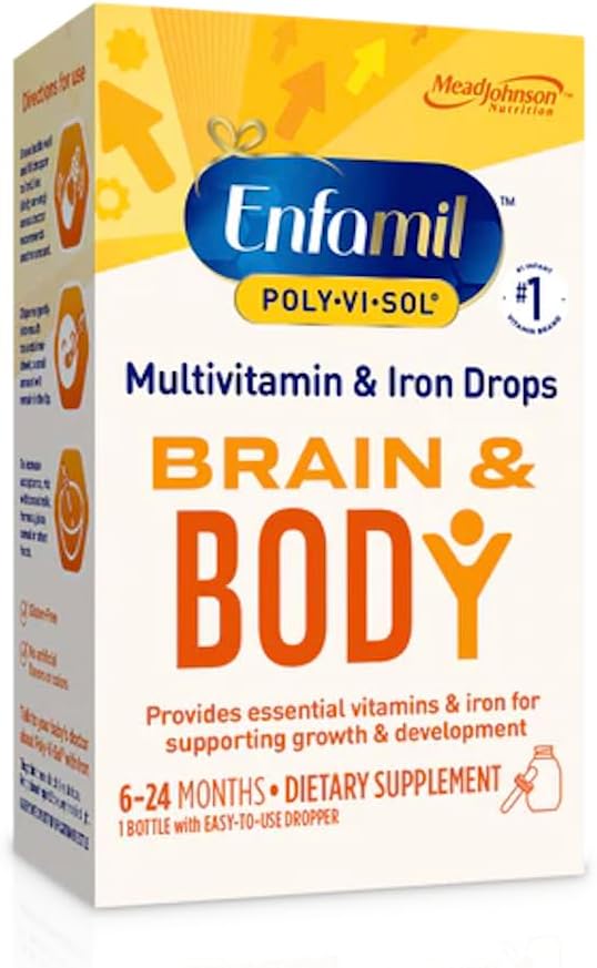 Gocce di supplemento multivitaminico Poly-Vi-Sol con ferro 50 mL (varia di maggio di imballaggio)