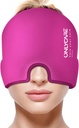 ONLYCARE Migraine Relief Cap, Aufgerüstet Odorless Migraine Ice Head Wrap, Kopfschmerzen Relief Hut für Migraine, Hot Pink