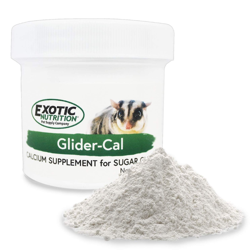 Nutrition exotique Glider-Cal (3.5 oz) - Supplément de calcium pour les glissoirs à sucre - Empêche la paralysie des jambes arrière