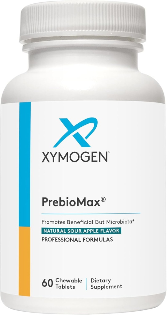 XYMOGEN PrebioMax Prebiotic Fiber Supplement - Xylooligosaccharides (XOS) per aiutare a mantenere la salute digestiva + supporto sana attività microbiale nel tratto GI - Sour Apple (60 compresse masticabili)