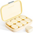 Tägliche Pill Organizer, 8 Komponenten Tragbare Pille Fall, Feuchtigkeit-Proof Pille Fall, Pill Dispenser, Reise Pille Container, Vitamine Pillen Cod Liver Öl regelmäßige Tabletten (Cream White)