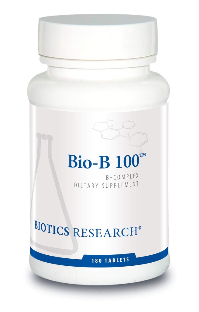 Biotics Research Bio B 100 - Vitamin B Complex fördert Energie und Gesundheit - 180 Tabletten