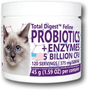Total DigestTM Feline Probiotics and Enzymes, All-Natural Digestive System Ernährungsergänzung Formel für Katzen (120 Portionen)