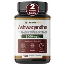 Capsules d'Ashwagandha 3 000 mg - 120 Cap Vegan Fabriqué avec de la poudre d'Ashwagandha biologique et extrait de racine. Sans gluten. Fabriqué aux États-Unis