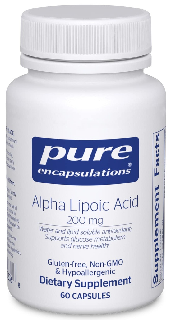 Pure Encapsulations Alpha Lipoic Acid 200 mg - 200mg ALA - Liver & Antioxidant Support* - für Nerve Health & Carb Metabolism - Vegan & Non-GMO Supplement - 60 Kapseln