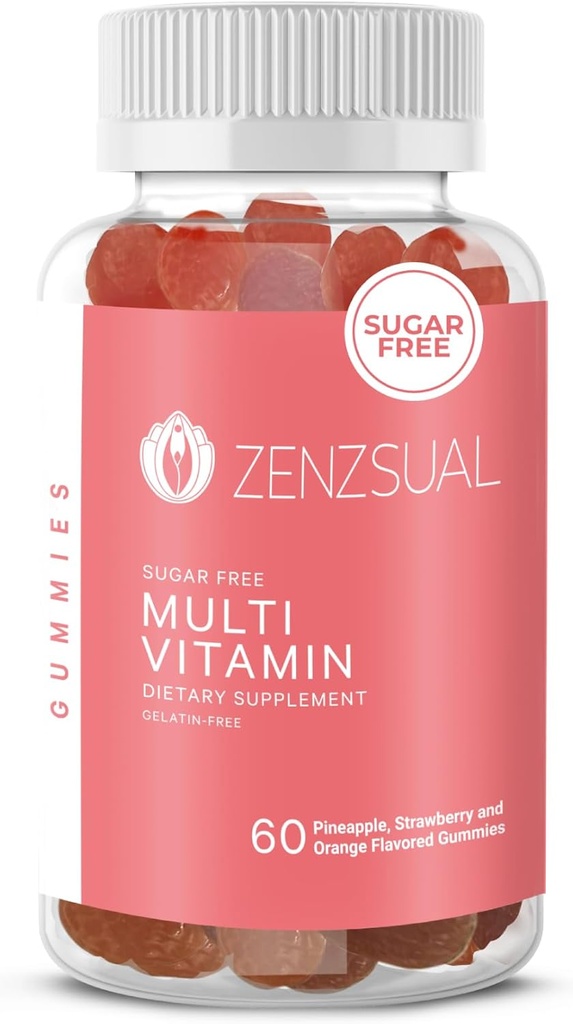 ZENZSUAL Multivitamina Gummies – Integratore alimentare per adulti con vitamina C, Biotina, Zinco - Tasty, Senza zucchero, Gummie Immune senza Gelatina per il benessere quotidiano (60 Gummie aromatizzate)