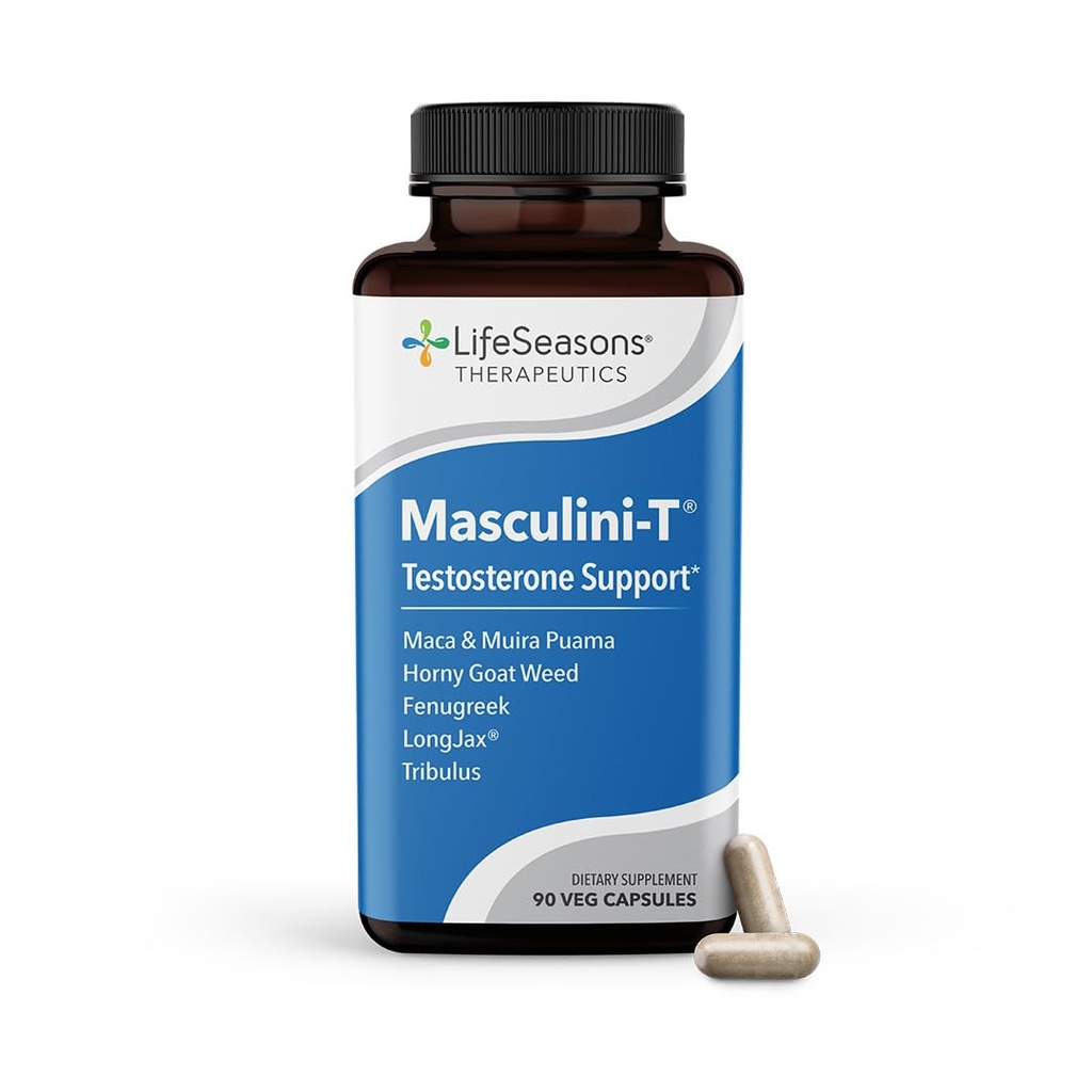 LifeSeasons Masculini-T - Testosteron-Supplement - Verbessert psychische und körperliche Aspekte der sexuellen und sportlichen Leistung - Unterstützt normale Erektionsfunktion - Verbessern Libido - 90 Kapseln
