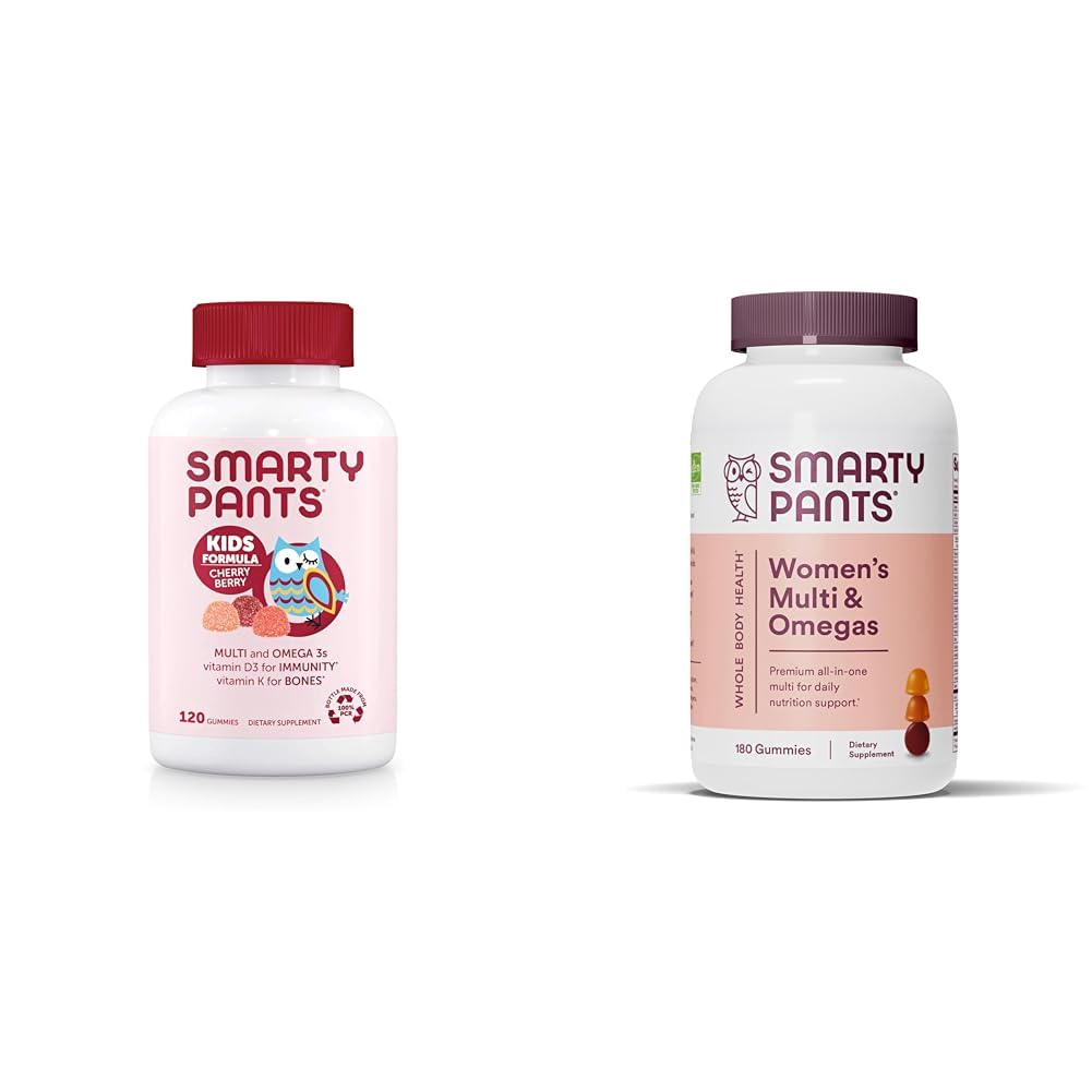 SmartyPants Kids Multivitamin Gummis & Frauen Multivitamin Gummis: Omega 3 Fischöl (EPA/DHA), Methylfolat