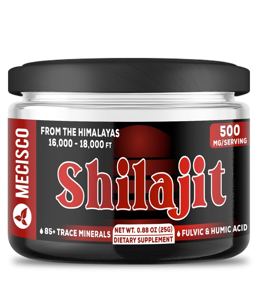 25g Shilajit Pure Himalayan Organic - Shilajit Resina Contiene Fulvic naturale, Acido Humico & 85+ Minerali Trace - Supporto per la produzione di energia, Salute del cervello, Sistema immunitario e equilibrio del corpo