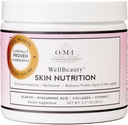 Nutrition cutanée OMI Wellbeauty, cliniquement prouvée pour augmenter l'élasticité et réduire les signes visibles du vieillissement de la peau, Élastine marine française, Collagène, Acide hyaluronique, Vitamine C, 1 mois d'approvisionnement, 3,17oz