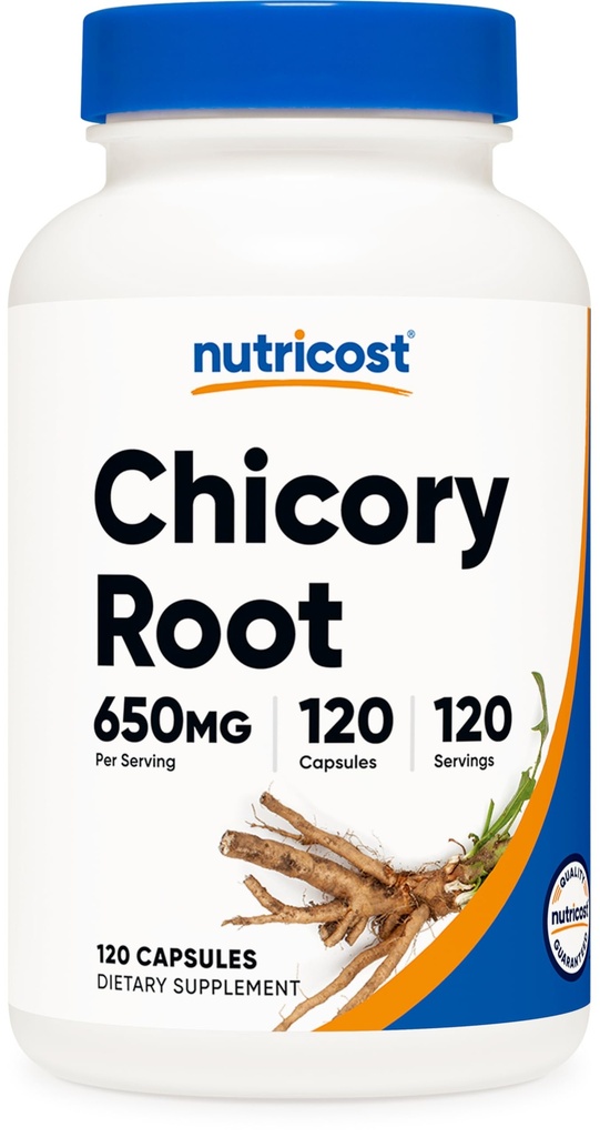 Nutricost Chicory Root 650mg Per Capsule - 120 capsule vegetali, Non OGM, Gluten Free