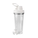 Takeya Protein Shaker - Bouteille de shaker en plastique sans BPA avec l'éjaculation sans fuite - Easy Carry Shaker pour la gymnastique et plus - Shaker réutilisable avec l'éjaculation - 24 oz, blanc nuage