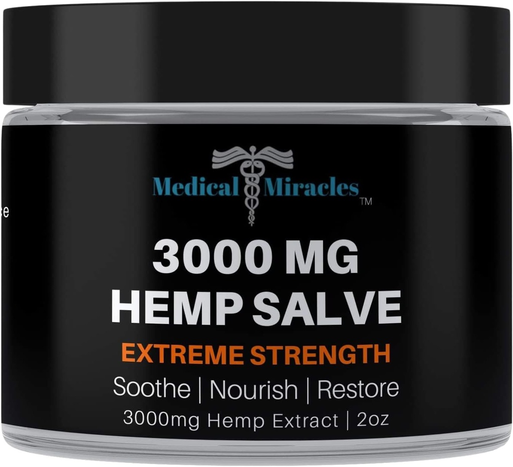 Medizinische Wunder Hanf 3000 Mg extreme Stärke Hanf Salz: Ideal für HIPS, Gelenke, Hals, Rücken, Ellenbogen, Finger, Hände und Knie Made in USA