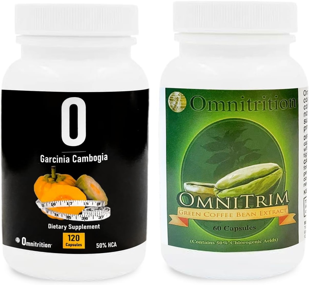 Omnitrition Ergänzungen Kit: Green Coffee Bean Extract (60 Kapseln) und Garcinia Cambogia (120 Veggie Kapseln) | Antioxidant-Rich für Vitalität | Pure Formel, keine Zusatzstoffe