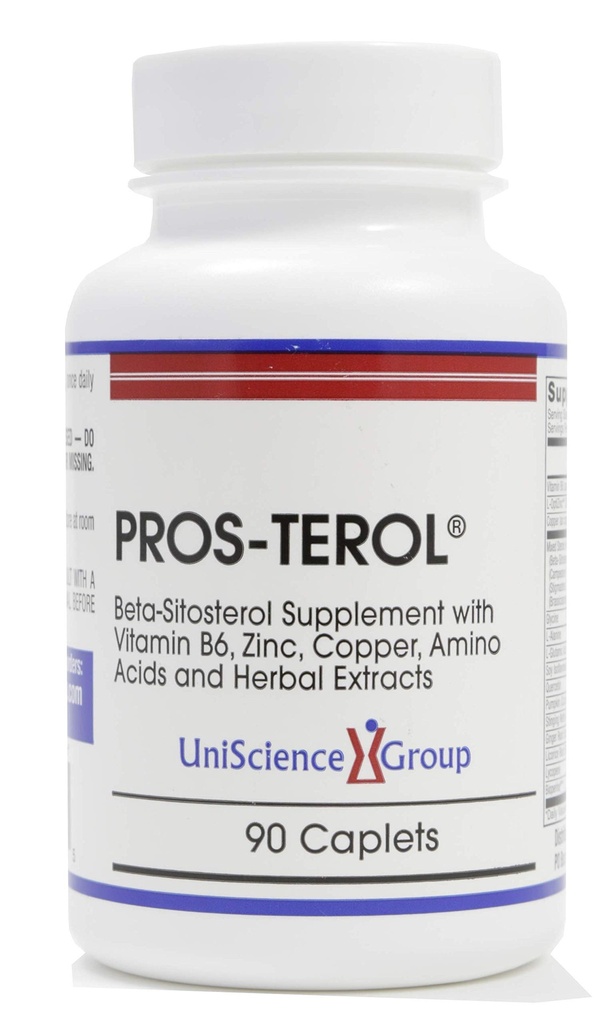 Pros-TEROL, Prostata Relief mit 900 mg Pflanzen Sterolen mit Kürbis Seed, Stinging Nettle Root, Ginger Root, Licorice Root Extrakte 90 Caplets