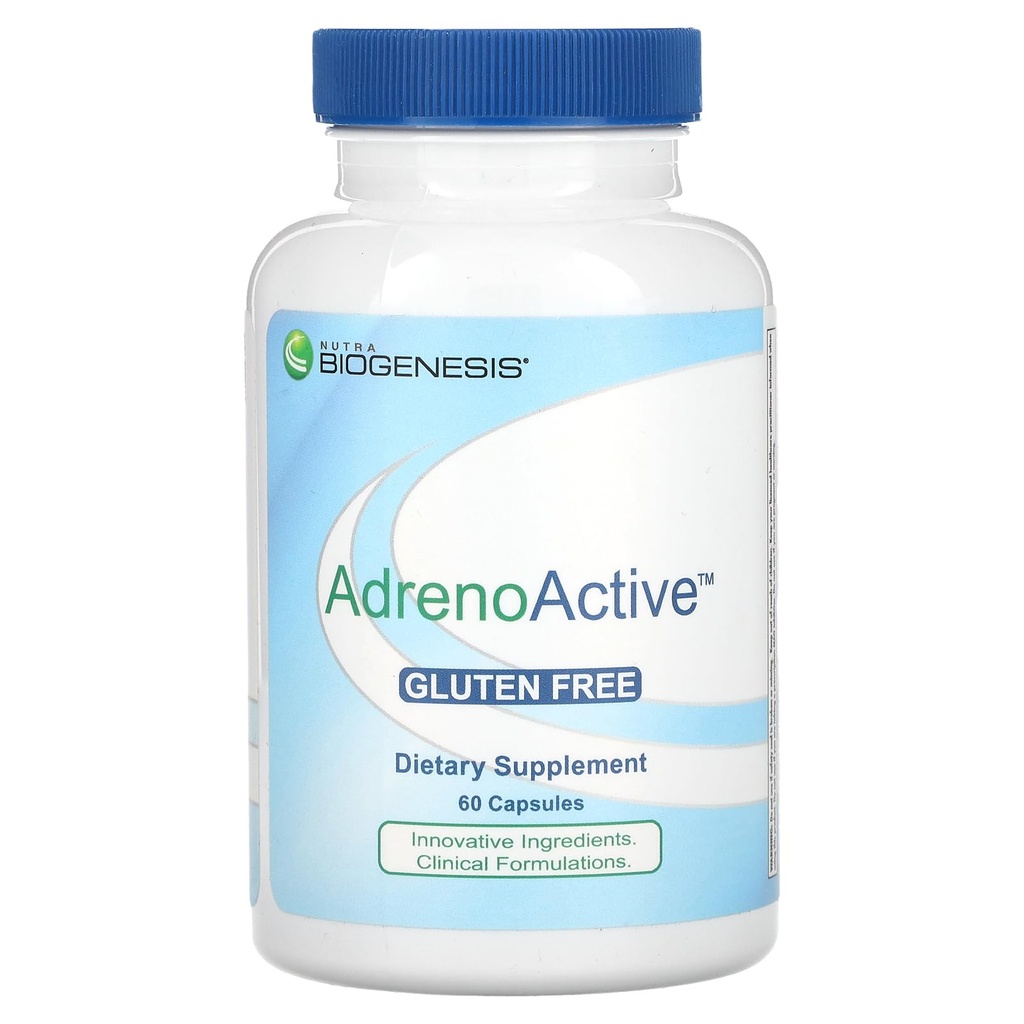 Nutra BioGenesis AdrenoActive - aiuta a sostenere la risposta sana di stress - senza glutine - 60 capsule