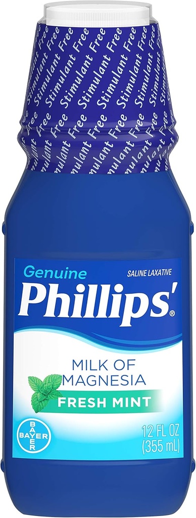 Phillips' Milk of Magnesia Laxative, Fresh Mint, 12 Fl Oz (Pack von 2)