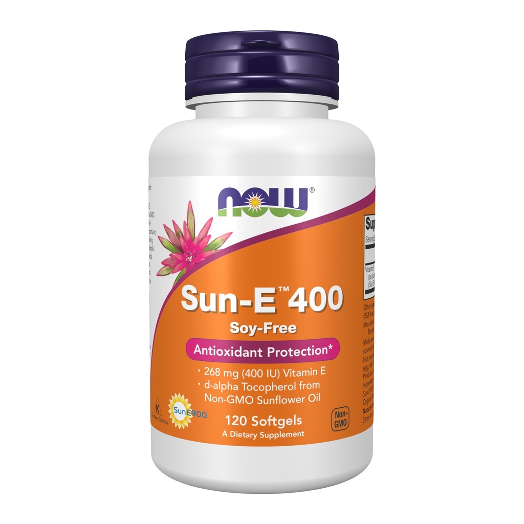 NOW Nahrungsergänzungsmittel, Sun-ETM 400 IU mit d-alpha Tocopherol aus Non-GMO Sonnenblumenöl, 120 Softgels