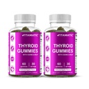 Vitamatic 2 Pack Vegan Thyroid Support Gummies with Iodine & Kelp – 60 Count – Plant-Based – Supporta energia e metabolismo