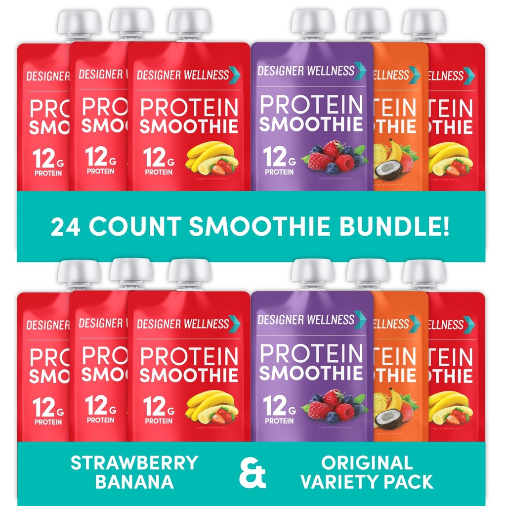Designer Wellness Protein Smoothies Variety Pack und Erdbeer Banana Bundle
